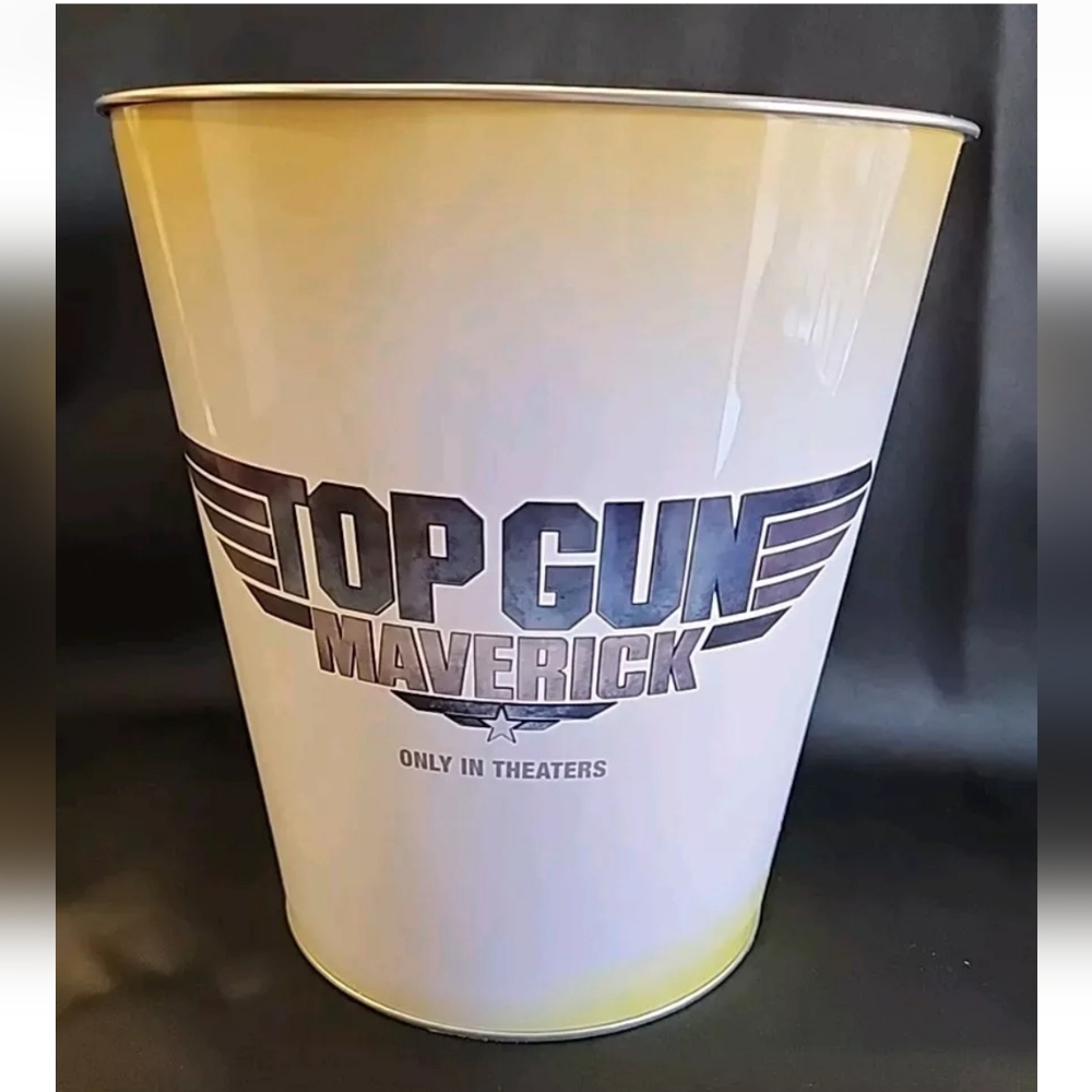TOP GUN Maverick Movie Promo 130 oz Tin POPCORN BUCKET Golden Link Regal Metal